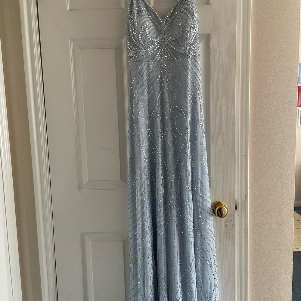 Aidan Mattox Light Blue Sparkly Dress